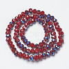 Electroplate Opaque Solid Color Glass Beads Strands EGLA-A034-P4mm-I16-2
