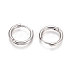 Tarnish Resistant 202 Stainless Steel Huggie Hoop Earrings EJEW-F111A-14mm-P-2