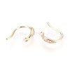 Brass Micro Pave Cubic Zirconia Earring Hooks X-ZIRC-Q002-144G-2