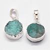 Electroplated Natural & Dyed Druzy Agate Pendants G-N0167-018A-2