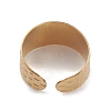 Ion Plating(IP) 304 Stainless Steel Textured Open Cuff Rings for Women RJEW-G285-14G-3