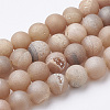 Electroplate Natural Druzy Geode Weathered Agate Beads Strands G-S284-8mm-09-1