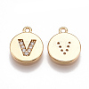 Brass Cubic Zirconia Charms KK-T038-194G-V-1