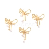 Eco-Friendly Brass Micro Pave Cubic Zirconia and Glass Beads Pendants KK-K268-40G-1