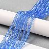 Transparent Electroplate Glass Beads Strands GLAA-F029-4mm-D07-4