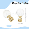 Glass Crystal Lamp Finials with Iron Finish Base FIND-WH0148-176C-2