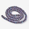 Electroplate Opaque Solid Color Glass Beads Strands EGLA-A044-P8mm-L11-2