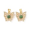 Brass Micro Pave Cubic Zirconia Pendants ZIRC-I063-44G-3