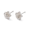 Brass Flower Stud Earrings for Women KK-A172-18S-3