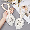 Cotton Macrame Leaf Tassel Curtain Tiebacks AJEW-WH0038-38B-3