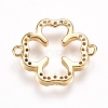 Brass Micro Pave Cubic Zirconia Links ZIRC-K073-09-01G-2