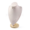Bust Shaped Microfiber & Wood Jewelry Necklace & Earrings Display Stands NDIS-H042-01C-03-1
