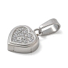 Ion Plating(IP) 304 Stainless Steel Micro Pave Cubic Zirconia Pendants STAS-Z107-02P-04-2