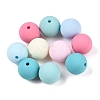 Rubberized Style Imitated Silicone Acrylic Beads MACR-T048-01A-13-1