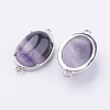 Brass Natural Chevron Amethyst Links Connectors X-G-E398-03J-1