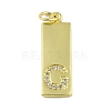 Brass Micro Pave Clear Cubic Zirconia Pendants KK-P266-06G-G-1