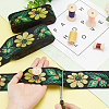 Ethnic Style Flower Pattern Polyester Ribbon OCOR-WH0047-47-6