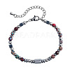 Dyed Natural Imperial Jasper & Stainless Steel Beaded Bracelets for Women ID8226-3-1