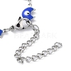 Moon with Evil Eye Enamel Link Chain Bracelet BJEW-G683-01P-4
