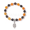 Leaf Alloy Charm Bracelets BJEW-JB12467-02-2