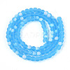 Frosted Transparent Glass Beads Strands GLAA-T032-T4mm-MBB06-2