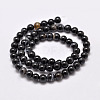 Natural Black Agate Bead Strands G-G962-16mm-12-A-2