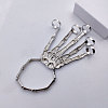 Punk Style Alloy Skeleton Hand Ring Bracelets with Finger Nails Tip Claw FS-WG41BB9-02-3