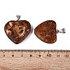 Natural Tree Bark Agate Pendants G-Q606-11B-3