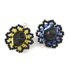 Halloween Gothic Glass Seed Beaded & Synthetic Turquoise Pendants PALLOY-MZ01428-2