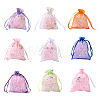 Kissitty 100Pcs 2 Style Gold Stamping Butterfly Rectangle Organza Gift Bags OP-KS0001-01-18