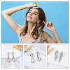 6 Pairs 6 Style Alloy Rhinestone Teardrop Dangle Clip-on Earrings EJEW-FI0002-91-3