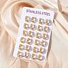 304 Stainless Steel Polishing Effect Hoop Earrings EJEW-M001-33G-2