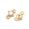 Brass Pave Clear Cubic Zirconia Connector Charms KK-F916-12G-2