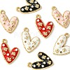 8Pcs 4 Colors Alloy Enamel Pendants ENAM-FS0001-63-3