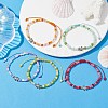 Alloy Tortoise & Glass Seed Braided Bead Bracelet BJEW-JB09750-2