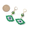 Glass Seed Bead Evil Eye Hoop Earrings EJEW-MZ00272-02-3