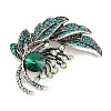 Alloy Rhinestone Leaf Lapel Pin Brooches JEWB-G047-04AS-1
