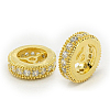 Brass Cubic Zirconia Beads ZIRC-F001-116-2