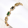 304 Stainless Steel Link Chain Bracelets for Women BJEW-A093-01C-G-3