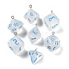 7 Styles Transparent Resin Polyhedral Dice Pendants Set RESI-A029-01I-1