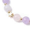 Natural Aquamarine & Rose Quartz & Amethyst Beads Braided Bead Bracelets for Women BJEW-JB12529-02-3
