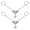 ANATTASOUL 2Pcs Bat with Spider Web Alloy Shoe Charms Chains FIND-AN0001-05-1