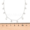 304 Stainless Steel Pave Clear Cubic Zirconia Oval Flat Round Tassel Bib Necklaces for Women NJEW-T020-01P-3