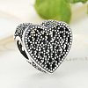 925 Thai Sterling Silver Hollow Heart European Beads STER-FF0001-029-4