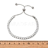 304 Stainless Steel with Clear Cubic Zirconia Link Chain Bracelets BJEW-G754-03P-03-5
