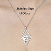 Non-Tarnish 201 Stainless Steel Hollow Snake Pendant Necklace NJEW-OY001-92-3