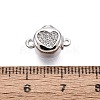 Brass Micro Pave Clear Cubic Zirconia Box Clasps KK-Q074-08P-4