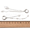 304 Stainless Steel & Glass Pearl Tassel Hoop Earrings for Women EJEW-G463-01P-5