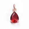 Brass Micro Pave Cubic Zirconia Pendants ZIRC-E164-64RG-2