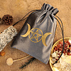 Rectangle Gold Stamping Velvet Tarot Storage Drawstring Bags for Divination ABAG-WH20001-25D-4